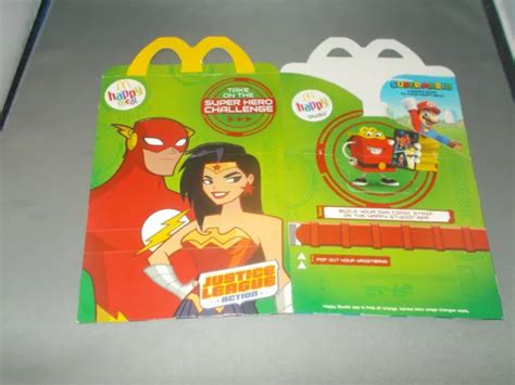 Mcdonalds Happy Meal Empty Box Justice League The Flash Wonder Woman