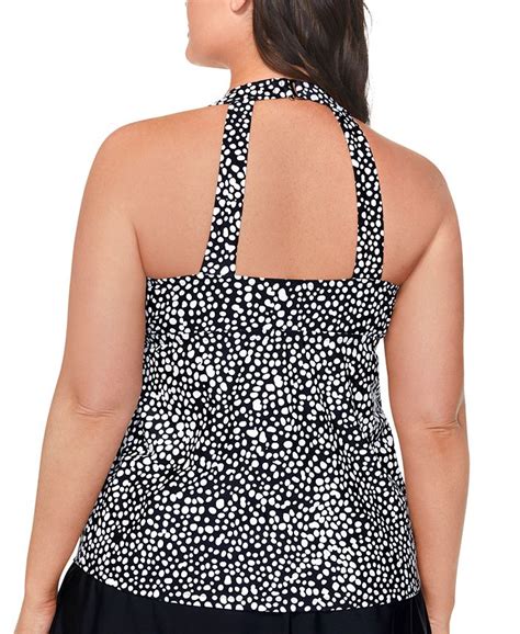 Island Escape Plus Size Printed H Back Tankini Top Created For Macys