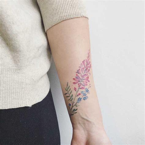 Pink lupine tattoo - Tattoogrid.net