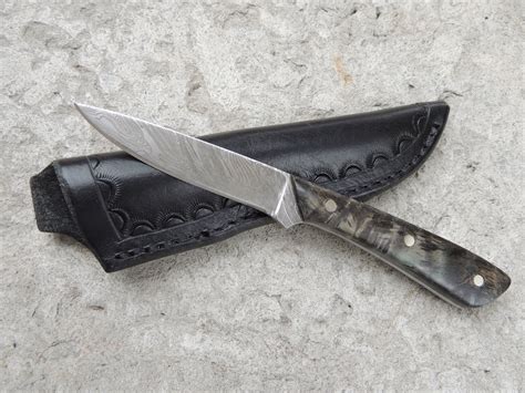 Custom Damascus Hunting Knife Etsy