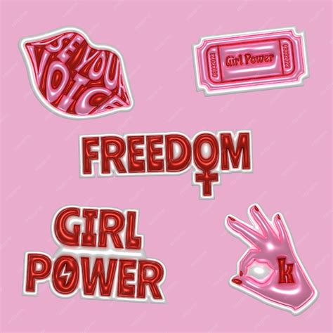 Premium Vector | Vector Stickers Girl Power