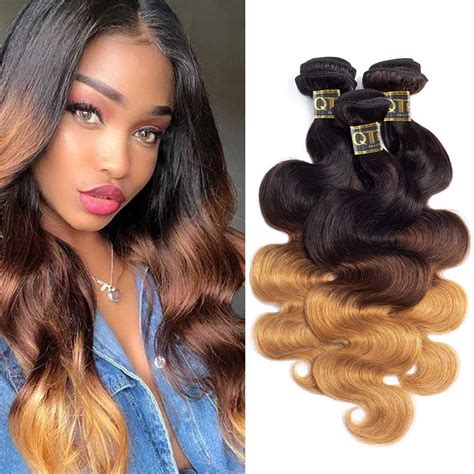 Amazon QTHAIR 14A Grade Ombre Body Wave Hair 3 Bundles 10 12 14