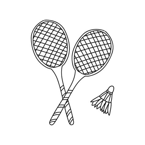 Premium Vector Rackets For Badminton Hand Drawn Doodle Style Vector