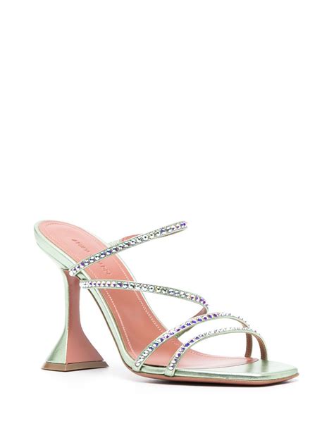 Amina Muaddi Naima Mm Crystal Embellished Sandals Farfetch