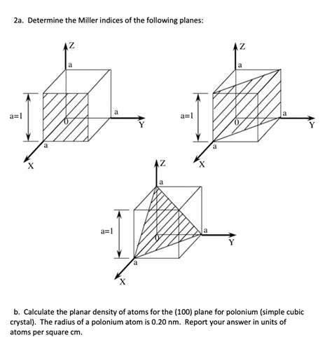 Solved A Determine The Miller Indices Of The Following Planes A A