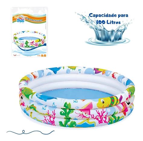 Piscininha Infantil - Piscininha Infantil Inflável Redonda 100 Litros 91x25cm | MadeiraMadeira