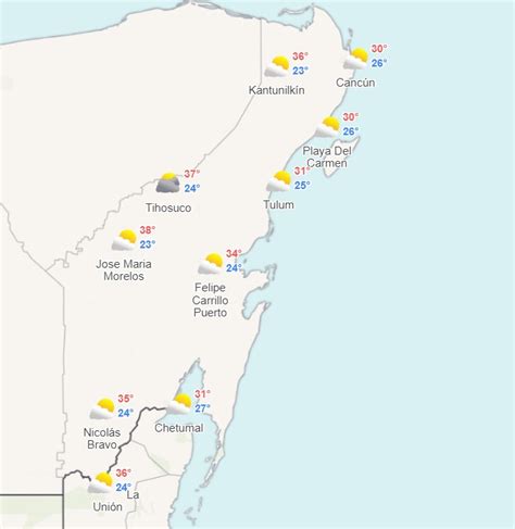 Clima Para Hoy En Canc N Y Quintana Roo Ambiente Muy Caluroso