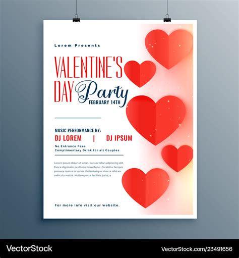 Elegant Valentines Day Party Flyer Template Design