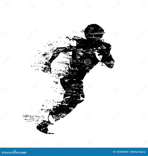 Silhouette American Football Ball, Simple Illustration | CartoonDealer ...