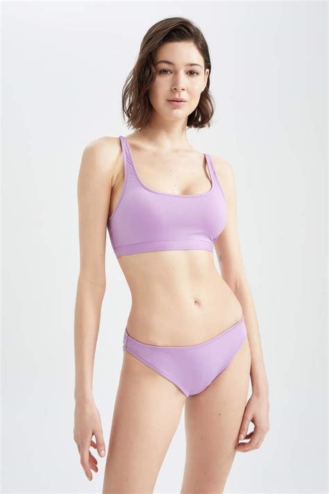 Purple WOMEN Fall In Love Regular Fit Bikini Bottom 2418586 DeFacto