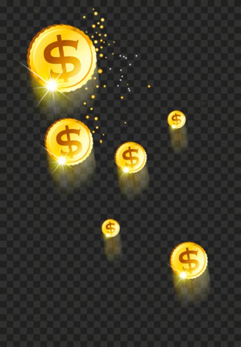 HD Flying Gold Coins Transparent Background Citypng