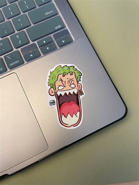 Angry One Piece Waterproof Sticker Straw Hat Pirates Luffy Zoro Nami