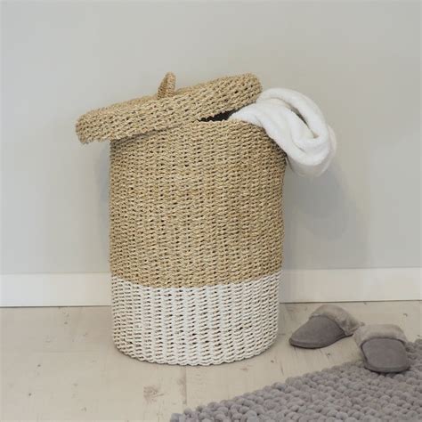 Large Wicker Laundry Basket With Lid Za Za Homes