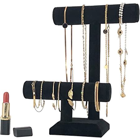 Amazon 7TH VELVET 2 Tiers Black Velvet Jewelry Tower Bracelet