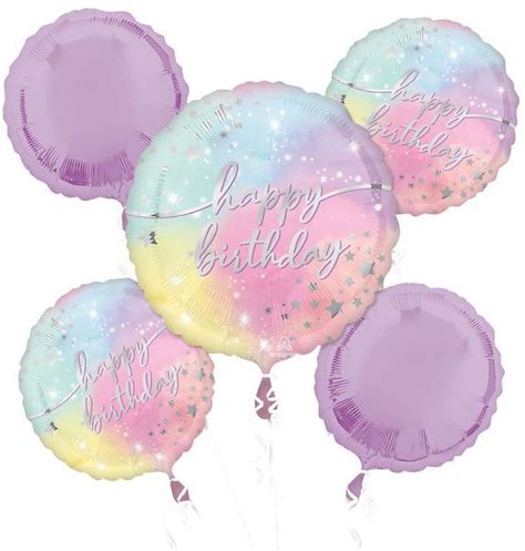 Anagram Luminous Birthday Foil Balloon Bouquet 5 Piece Party Ebay