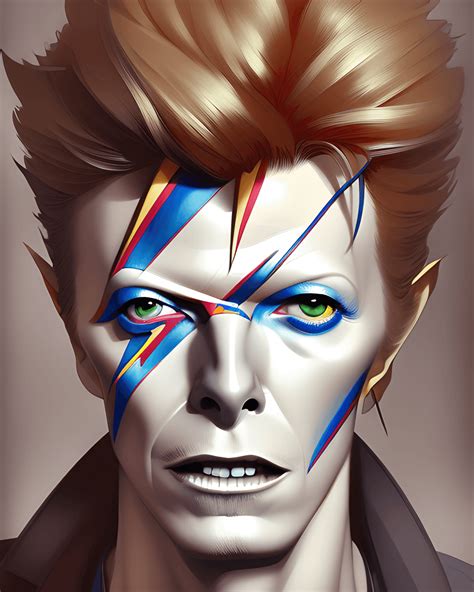 David Bowie Portrait Shinkai Makoto Studio Ghibli Hideaki Anno Art ...