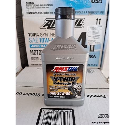 AMSOIL 20W 50 Synthetic V Twin Motorcycle Oil Shopee Thailand