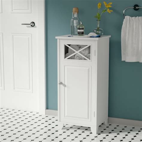 Beachcrest Home Woodley Wooden Floor Cabinet With Cross Molding