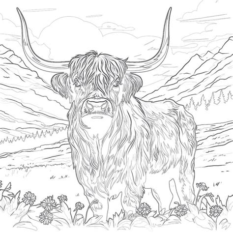 Highland Cow Coloring Pages For Adults Coloring Pages Mimi Panda