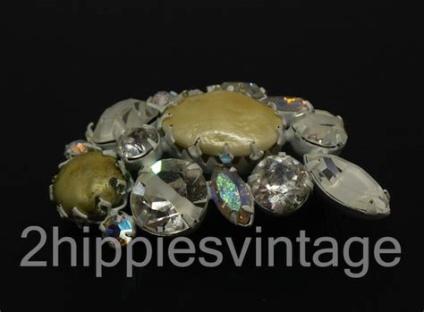 Gorgeous Large Vintage Signed Regency Jewels Rhinesto Gem