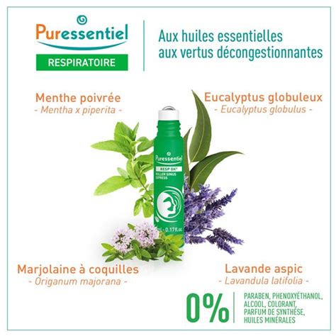 Puressentiel Resp Ok Roller Sinus Express Bio Sinusite Apaisant