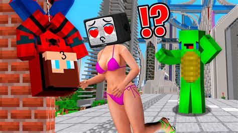 TV WOMAN SWIMSUIT CHEATS On MIKEY With JJ Spider Man JJ Save TV WOMAN