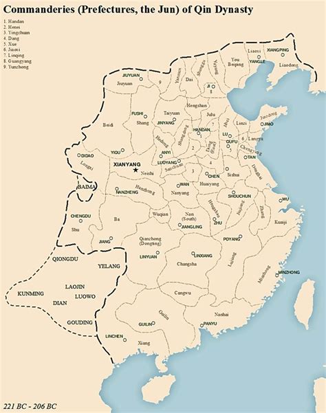 (221-206 BCE) Qin Dynasty and its Administrative Divisions ...