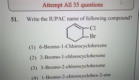 Attempt All Questions Write The Iupac Name Of Following Compound