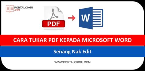 Cara Tukar Pdf Kepada Microsoft Word Senang Nak Edit Portal Cikgu