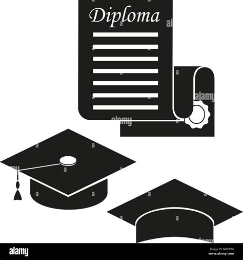 Sombrero De Graduaci N Y Diploma De Silueta Imagen Vector De Stock Alamy