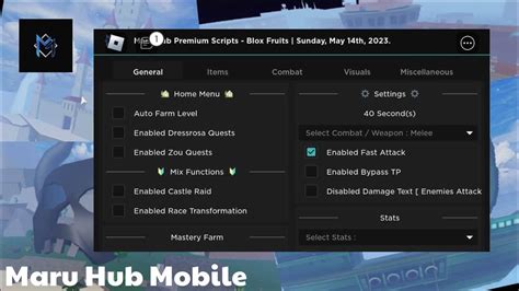Blox Fruit Maru Hub Update Script Mobile Script Paid YouTube