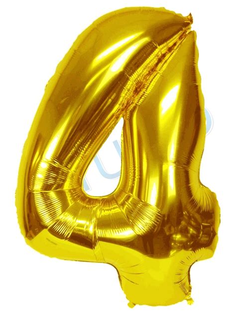 Gold Balloon Number 4 Balloons Vancouver Jc Balloon Studio