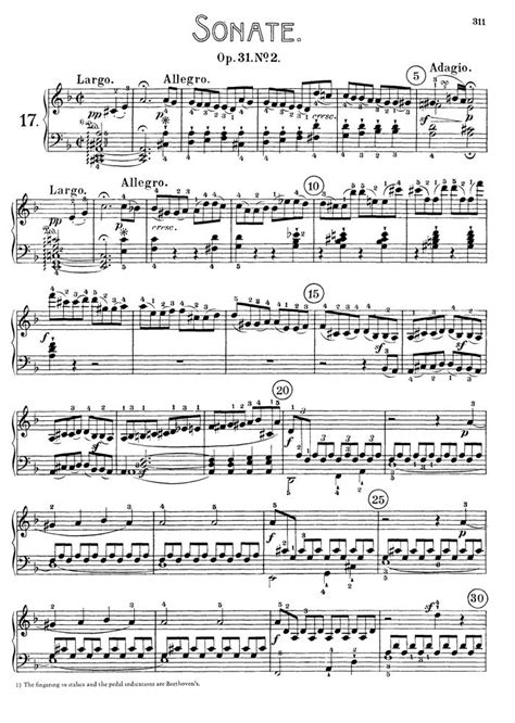 Beethoven S Piano Sonata No 17 The Tempest Free Sheet Music By