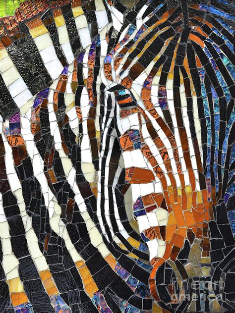 Zebra Glass Mosaic Painting By Cynthie Fisher Fine Art America