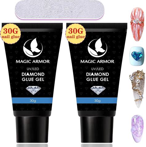 Amazon MAGIC ARMOR 2PCS Nail Rhinestone Glue Gel For Nails 60ML