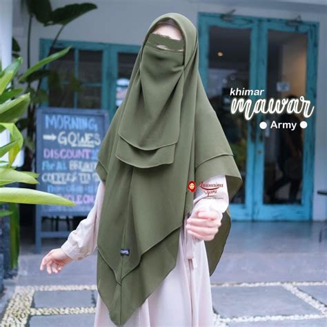 Jual Khimar Instan Mawar 2 Layer Free Cadar Tali 2 Layer Tanpa Jahitan