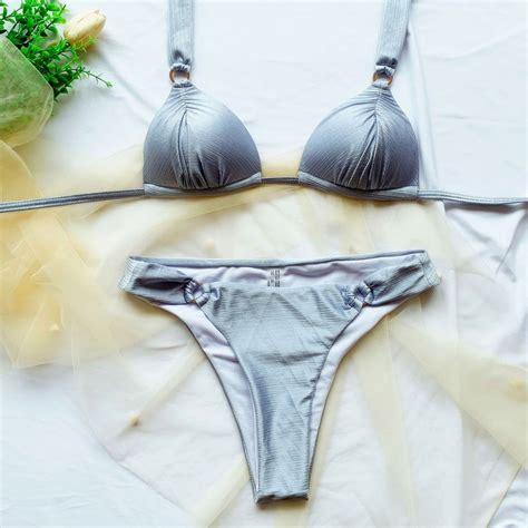 Ersazi Swim Suits For Women Women Tow Piece Swimsuit Deep V Bandage Bikini Set Beach