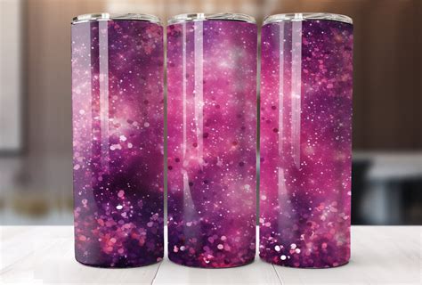 Pink Glitter Tumbler Wrap 20 Oz Skinny Tumbler Sublimation Design