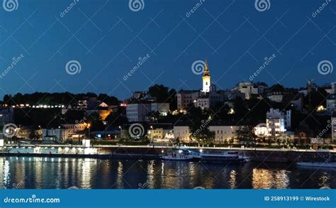 Coastal Village at Night, Outdoor View Stock Image - Image of tourism ...