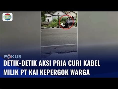 Kepergok Warga Curi Kabel PT KAI Pria Ini Tetap Nekat Bawa Kabur Kabel