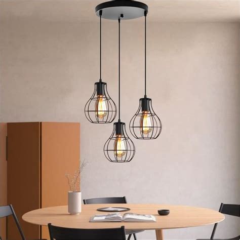 Tempas Suspension Ajustable Vintage Douille Lustre En M Tal Noir E