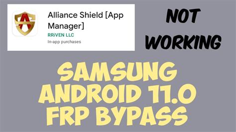 Samsung Android Frp Bypass Alliance Shield Not Working How To