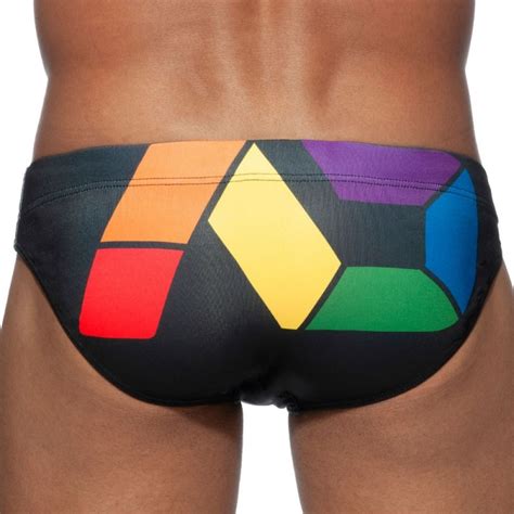 Addicted AD Rainbow Bikini Swim Brief Black INDERWEAR