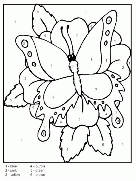 Color By Numbers Butterfly Coloring Pages Coloring Home