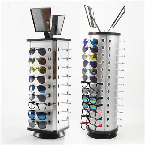 High Quality Custom Logo Lockable Rotating Sunglasses Display Stand In