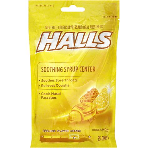 Halls Plus Cough Medicine Center Drops With Honey Lemon Bag 25 Ct Shipt