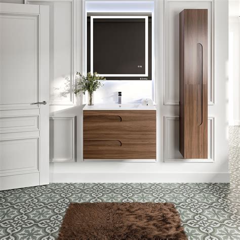 Eviva Joy 32 inch Rosewood Wall Mount Bathroom Vanity with White ...