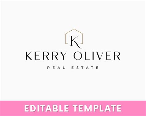 editable realtor logo template diy boho house logo retro real estate