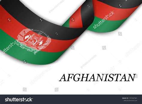 Waving Ribbon Banner Flag Afghanistan Template