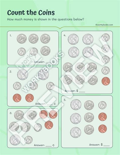 Worksheet Money—count The Coins Counting Money Counting Coins